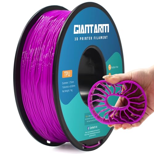 GIANTARM 95A TPU 3D Printer Filament 1.75mm, 1kg Spool, Purple, +/- 0.03mm - color: Tpu-purple 2