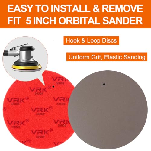 24 PCS 5 Inch Hook and Loop Sanding Sponge Discs Set 3000 Grit - size: 5 In 3000 Grit 24 PCS