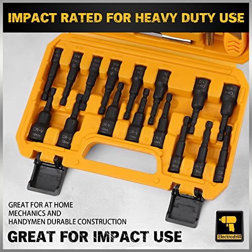 ELEAD 47-Piece Magnetic Nut Driver & Screwdriver Bit Set - Strong Magnetic Nut Drivers for Impact Drill, Power Nuts Driver, Mini Ratcheting Wrench, Drill Bits Extension & Socket Adapter - color: 47-piece Nut Driver Set