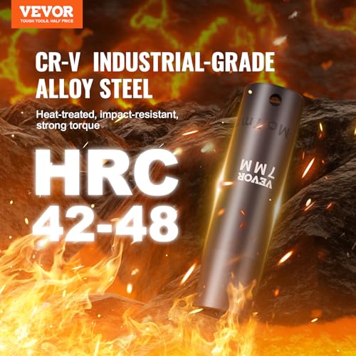 VEVOR 1/2" Drive Impact Socket Set, 13 Piece Deep Socket Set Metric 10-24mm, 6 Point CR-V Alloy Steel for Auto Repair, Easy-to-Read Size Markings, Rugged Construction, Includes Storage Case - size: 1/2" 13PCS