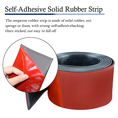 LSGCQ Neoprene Rubber Strips with Adhesive Backing Rubber Sheets - size: 3” Wide x 1/5" Thick x 20' Long