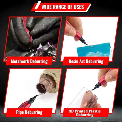 AFA Tooling Deburring Tool & Countersink Hand Reamer, Red CNC Handle - style: Reamer & Deburring Tool