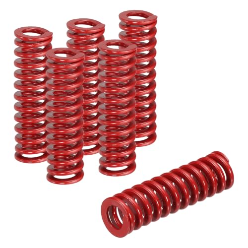 HARFINGTON 6pcs Die Spring 3/8" OD x 1.25" Free Length SMH1005, Red - size: 3/8" OD x 1.25" Free Length