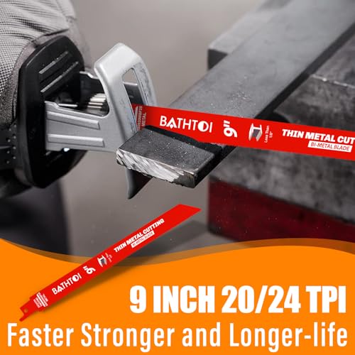 25 Pack 9 Inch 20/24 Tpi Reciprocating Saw Blades for Thin Metal Cutting - size: 9 Inch 20/24TPI