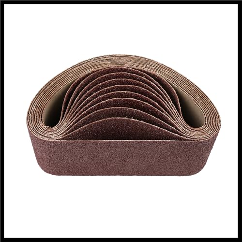 3 x 18 Inch Sanding Belts 40 Grit Aluminum Oxide Sanding Belt Sandpaper for Portable Belt Sander 10 Pcs Durable Material