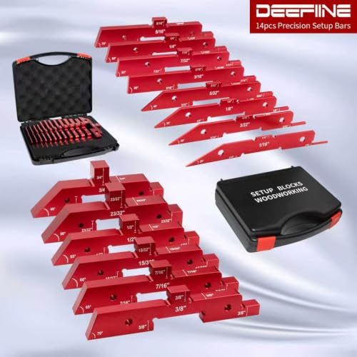 14Pcs Setup Blocks for Woodworking, Router & Table Saw Set up Bars