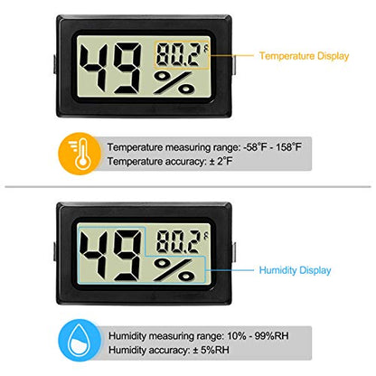 Weewooday 3 Pcs Digital Humidity Meter with Probe LCD Thermometer,Black - size: Black