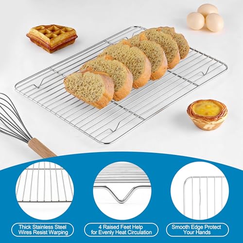 Herogo Baking Sheet with Wire Rack Set(2 Pans + 2 Racks), 16" x 12" x 1" - size: 16 x 12 x 1 inch