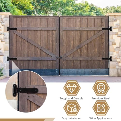 Yaocom 6 Pcs 13" Heavy Duty Gate Hinges 900 Lbs Capacity 180°Open Thickened Solid Carbon Steel Hardware Bolt-on/Weld-on for Barn Wooden Metal Gates Fence Shed Garage Garden Gates (Round Hole) - style: Round Hole