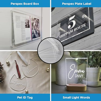 OMTech 10 Pack Clear Acrylic Sheets 12x8 Inch 3mm for Laser Engraving DIY - color: Clear, size: 12''x8''x1/8''