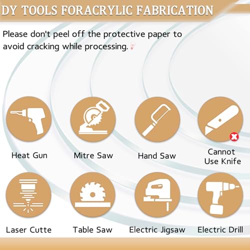 2 Pieces 1/8" Clear Circle Acrylic Sheet, 10 Inch Diameter Plexiglass Sheet, Round for Cake Discs, Plexiglass Table Top, Acrylic Backdrops and DIY Display Projects Craft - size: 10 Inch Diameter, 1/8" Thick