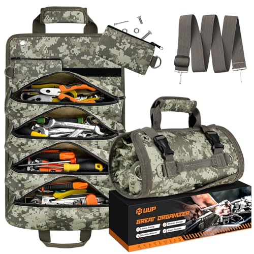 Tool Roll Bag Heavy Duty Tool Bag Gifts for Men Dad Mechanic, Camouflage - color: Camouflage