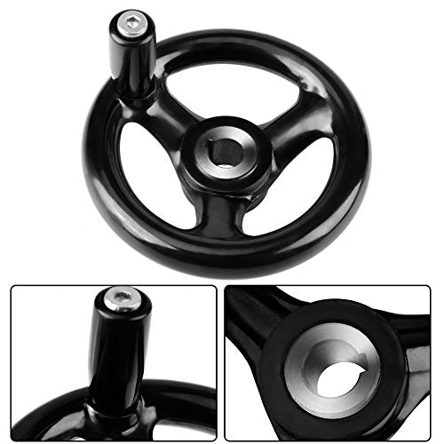 4-inch Diameter Round Handwheel Folding Disassemble Wheel Metal Hand Wheel with Plastic Handle for Lathe Milling Machine
