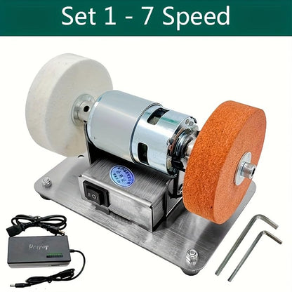 Mini Bench Grinder, Electric Multi-Purpose Grinding Machine for Metal, Wood, Knife Making, Jewelry Buffing, 6.3 x 3.5 Inch Base