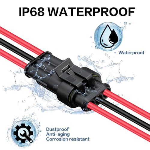 3 Pin Connector Waterproof, 16 AWG 3 Wire Connector, Automotive Electrical Connector with Heat Shrink Tubing, Automotive Truck, Marine Wire Connection, 6 Sets (16 AWG-3 Pin, 6) - style: 16 AWG-3 Pin