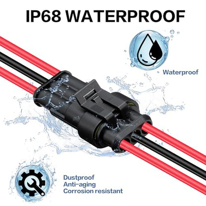 3 Pin Connector Waterproof, 16 AWG 3 Wire Connector, Automotive Electrical Connector with Heat Shrink Tubing, Automotive Truck, Marine Wire Connection, 6 Sets (16 AWG-3 Pin, 6) - style: 16 AWG-3 Pin