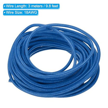 PATIKIL 9.8Ft 18AWG Electronic Wire, -30 to 200 Degrees Celsius Insulated High Temperature Resistant Electrical Flexible Silicone Cable for Lamp Boiler Heater, Blue - color: Blue, size: 18AWG