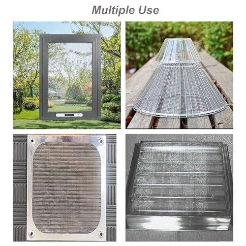 304 Stainless Steel Mesh 40Mesh, 15.7"x47.2"(40x120cm) Metal Mesh Screen, Woven Fine Wire Mesh, Filter Mesh Easy to Cut for Vent Covers, Cage, Garden, Window Screen and DIY Project - style: 40Mesh x 0.21mm