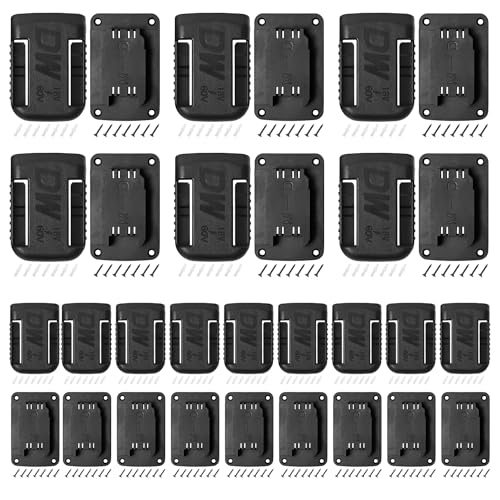 30pas Tool Holders and Battery Holder for Dewalt 20v Wall Mount Hanger Battery Drill Tool Storage Shelf for Milwaukee M18(Black) - color: Black