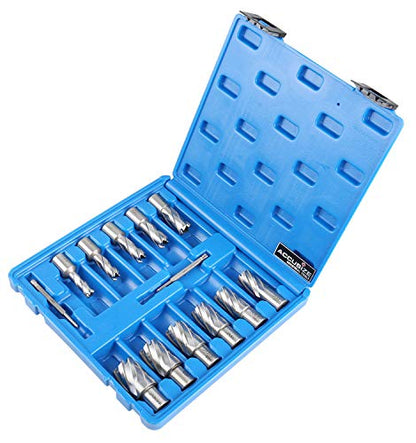 Accusize Industrial Tools HSS Annular Cutter, N10 - size: 7/16" to 1-1/16", 1" Cutting Depth, style: Styling Strong Case
