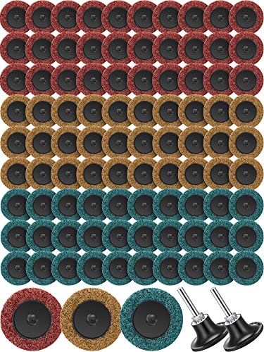 WILLBOND 92 92Pcs Sanding Discs Set with Quick Lock, Yellow, Red and Green - color: Yellow, Red and Green