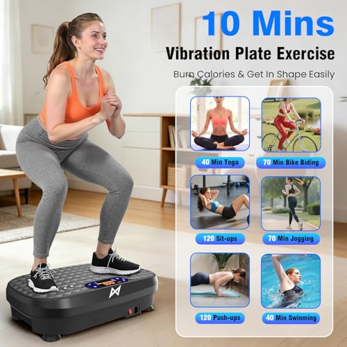 AXV Vibration Plate Exercise Machine Fitness Platform Body Vibrating Board - color: BASIC.BLUE