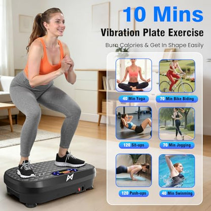 AXV Vibration Plate Exercise Machine Fitness Platform Body Vibrating Board - color: BASIC.BLUE