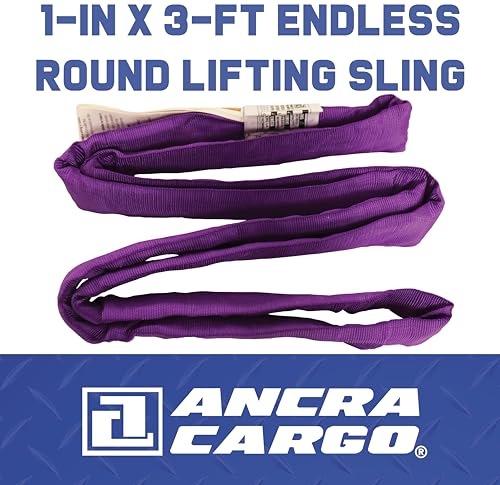 Ancra Cargo Endless Round Lifting Sling, Purple, 1" x 3', 3 Sling Variants - size: 1 Inch x 3 Foot