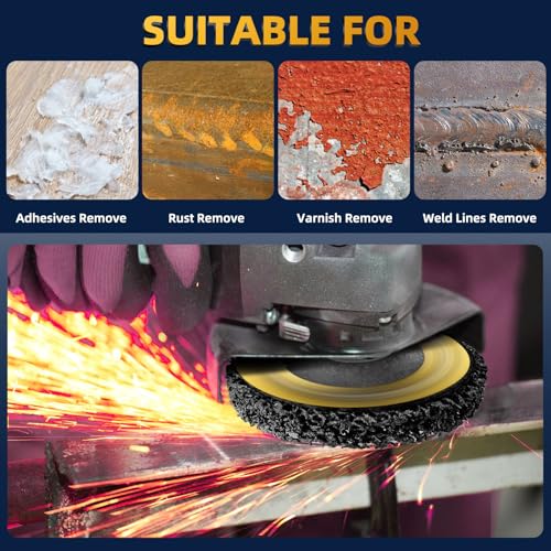 10 Pack 4.5 inch Strip Discs for Angle Grinder, Wire Stripping Wheel Paint Remover for Metal Surfaces, Abrasive Wheels Grinding Discs for Rust Welds Oxidation (4-1/2" x 7/8"), Black - size: 4.5‘’