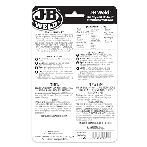 J-B Weld 8265S Cold Weld Steel Reinforced Epoxy with Hardener, 2 oz (1)