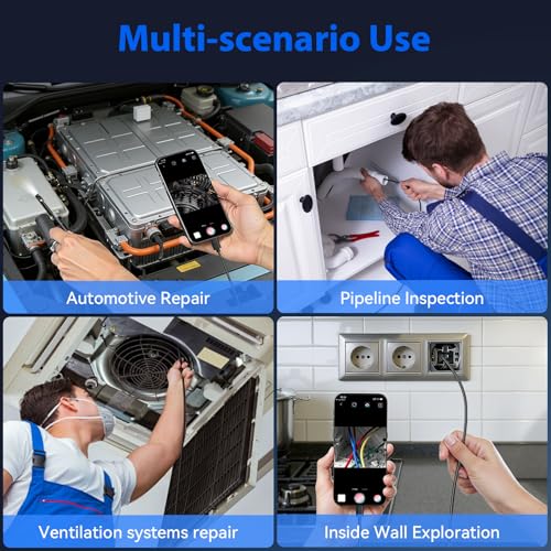 Endoscope Camera with Light, Dual-Lens 1920P HD Phone Camera - size: 9.8FT, style: Dual Lens
