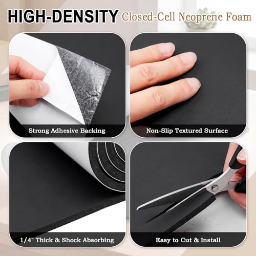 20" x 60" Neoprene Sponge Foam Sheet with Adhesive - size: 20 x 60 Inch
