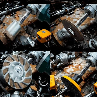5/8"-11 Angle Grinder Extension Shaft Connecting Rod with Grinder Adjustable Spanner Wrench Flange Nut Set for Bosch Milwaukee Dewalt Makita Metabo Ryobi Black Decker (3"+4"+5.5") (Rod) - style: Rod