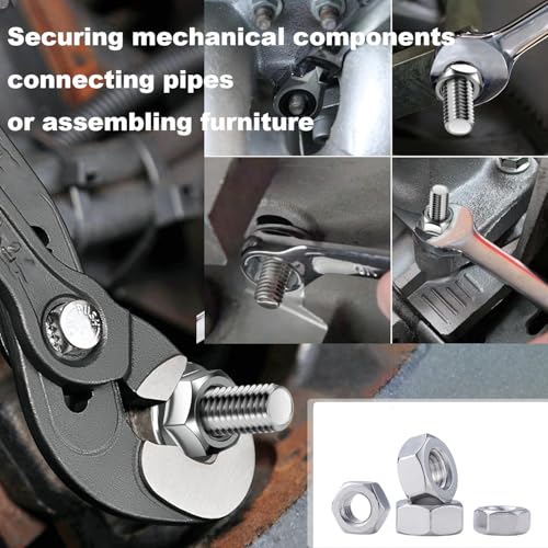 155Pcs Metric Hex Nuts Kit, 304 Stainless Steel Hex Nut Kit - size: Metric Kit---155Pcs