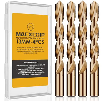 Metric 4Pcs 13mm M35 Cobalt Drill Bit Set - size: 13 mm (4 pcs)