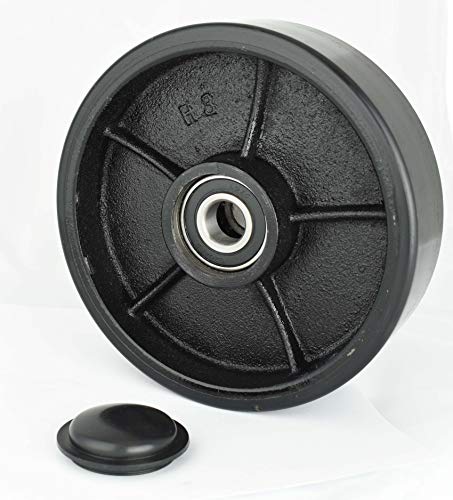 Pallet Jack Steer Wheel Kit Fit BT L 2000-U, BT L 2300-U, LHM 230, Steering Wheels Set with Axle, Fasteners and Protective Caps