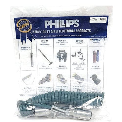 Phillips Industries 23-4625 Single Pole Coiled Liftgate Charging Cable Electrical Assembly (15 Feet, 1 Hot, 100 amp) Long Haul Truck Trailer Tractor