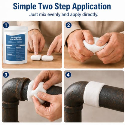 Strong Clay Iron Adhesive, High-Strength Multi-Purpose Repair Clay, High-Strength Multi-Purpose Repair Putty, All Purpose Pool Clays for Bonding Plastic Metal Ceramic Wood Tile Glass (2 PCS) - color: Gray