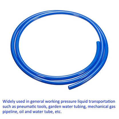 M METERXITY Pneumatic Tubing - Air Compressor PU Line Hose Apply to Water Fluid Transfer(5mm ID x 8mm OD, 4 Ft Length, Blue) - size: 4 Ft