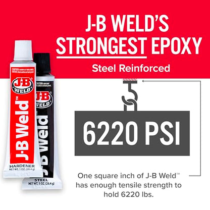 J-B Weld 8265S Cold Weld Steel Reinforced Epoxy with Hardener, 2 oz (1)