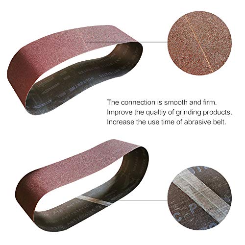 6 x 48 Inch 120 Grit Sanding Belt | Premium Aluminum Oxide Sanding Belt | Premium Sander Sandpaper – 6 Pack - size: 120 Grit
