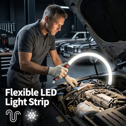 30" Flexible LED Work Light, Rechargeable Bendable Mechanic Light