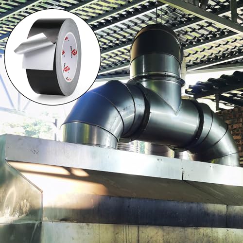 BOMEI PACK Black Aluminum Tape, 2 Inch x 165 Feet, Black Foil Tape for HVAC, Air Ducts, Pipe, Metal Repair, Waterproof - size: 2 Inch