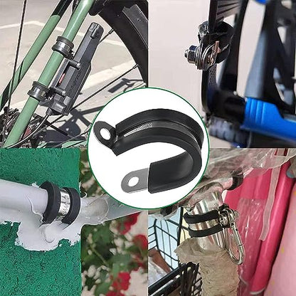 OURU 1-1/2 Inch Cable Clamps, Rubber Coated Insulated Clamps, 50pcs, 38mm - size: 50 PCS - 1-1/2 Inch