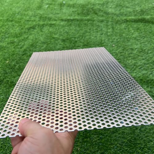 Aluminum Perforated Metal Sheets 16"x10" 16 Gauge Expanded Metal Mesh Aluminum Opening 1/5" 0.2 inch (About 5 mm) Perforated Steel Sheet Aluminum Mesh Screen Decorative Metal Mesh - size: 16" X 10"