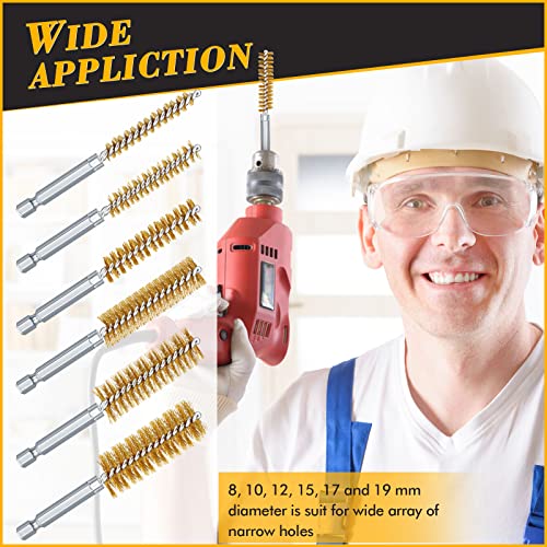 12 Pieces Bore Brush for Drill Wire Bore Brush Set - style: Brass