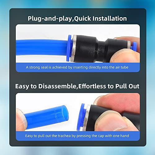 CNAODUN 60Pcs Quick Connect Air Hose Fittings 5/32" 1/4" 5/16" 3/8" 1/2 inch OD Pneumatic Push-to-Connect Fittings Kit Air Line for 5/32 1/4 5/16 3/8 1/2 inch OD Tube - size: PU Kit (60 Pcs)