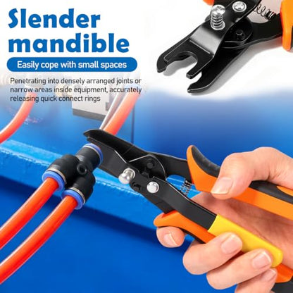 Air Line Removal Tool Pliers, Push to Connect Fittings Disconnect Tool for Air Hose, Quick Connect Pneumatic Fitting Release Plier for Automotive & Industrial Use (1/4" & 5/16" (6mm, 8mm)) - color: 6pcs Pneumatic Fitting