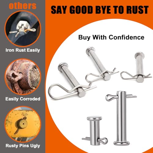 380 Pcs Heavy Duty Pin Kit, Hitch, R, Hair, Lynch, PTO Pins for Trucks, Trailers, Tractors, Mowers, Accessories, Farm, Lawn, Hitches, Garden