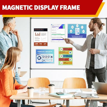 Magnetic Sign Holder 8.5 x 11, 5 Pack Magnetic Paper Holder for Wall